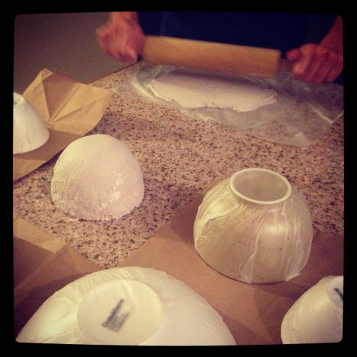 Paper mache project — fitting over molds